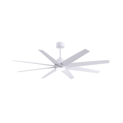 Matthews Fans Ariella 64in 8-Blade Ceiling Fan | Contemporary Matte White ABS | Great Rooms & Open Living | 64 x 64 x 9 in | Model ANLK-MWH-MWH-64