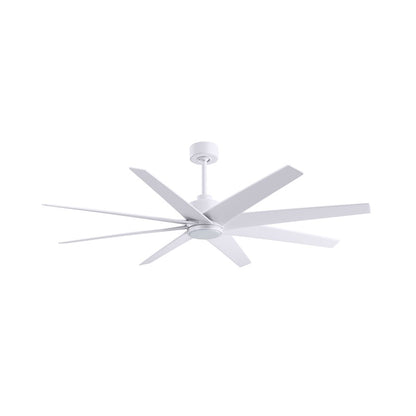 Matthews Fans Ariella 64in 8-Blade Ceiling Fan | Contemporary Matte White ABS | Great Rooms & Open Living | 64 x 64 x 9 in | Model ANLK-MWH-MWH-64