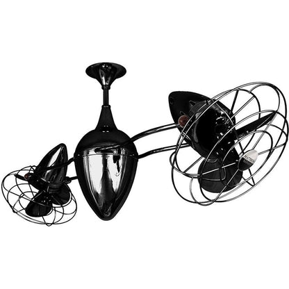 Matthews Fans Ar Ruthiane 46in 6-Blade Ceiling Fan | Contemporary Black Nickel and Metal | Covered Patio & Sunroom | 46 x 12 in | Model AR-BKN-MTL