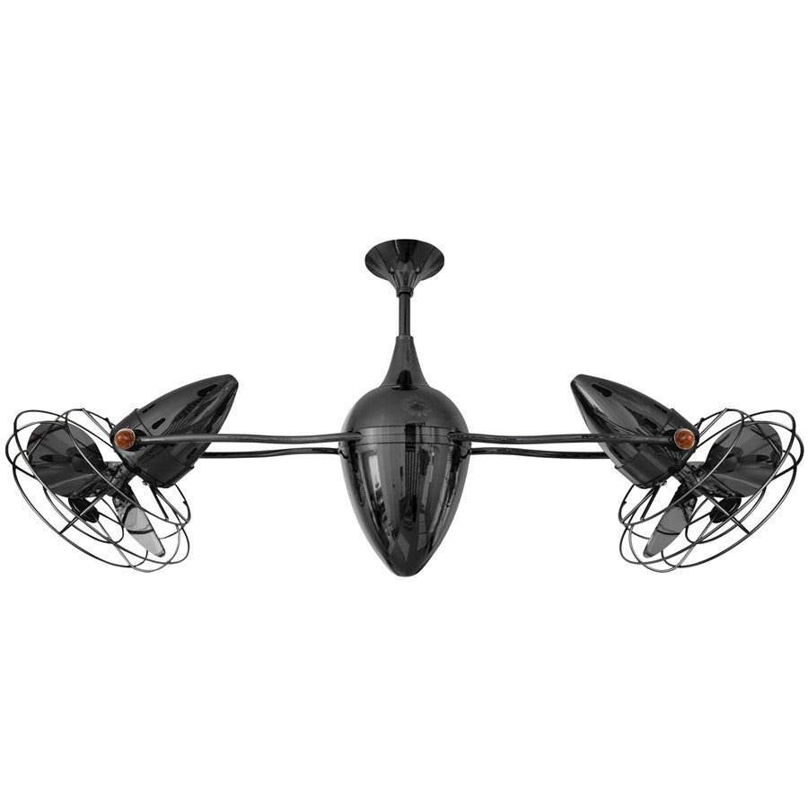 Matthews Fans Ar Ruthiane 46in 6-Blade Ceiling Fan | Contemporary Black Nickel and Metal | Covered Patio & Sunroom | 46 x 12 in | Model AR-BKN-MTL