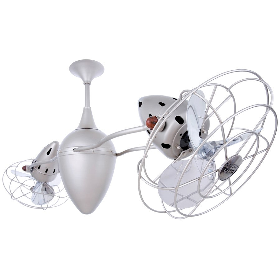 Matthews Fan Company Ar Ruthiane 48in Rotational Ceiling Fan | Brushed Nickel Metal Blades | Indoor Use | 46 x 12 x 12 in | Model AR-BN-MTL