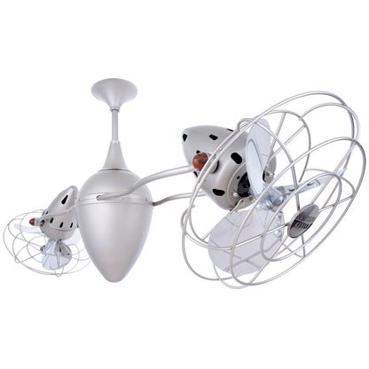 Matthews Fan Company Ar Ruthiane 48in Rotational Ceiling Fan | Brushed Nickel Metal Blades | Indoor Use | 46 x 12 x 12 in | Model AR-BN-MTL