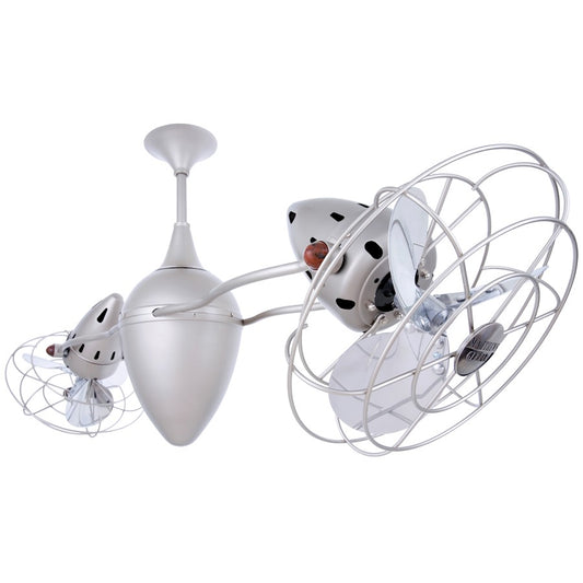Matthews Fan Company Ar Ruthiane 48in Rotational Ceiling Fan | Brushed Nickel Metal Blades | Indoor Use | 46 x 12 x 12 in | Model AR-BN-MTL