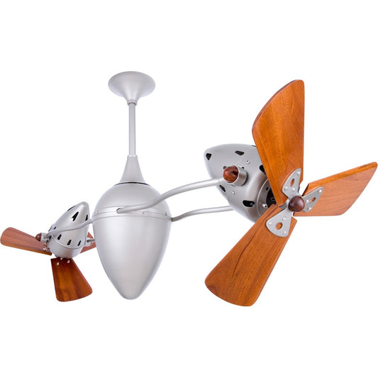 Matthews Fan Company Ar Ruthiane 48in Ceiling Fan | Brushed Nickel and Mahogany Wood | Living Room & Bedroom | 48 x 12 x 12 in | Model AR-BN-WD
