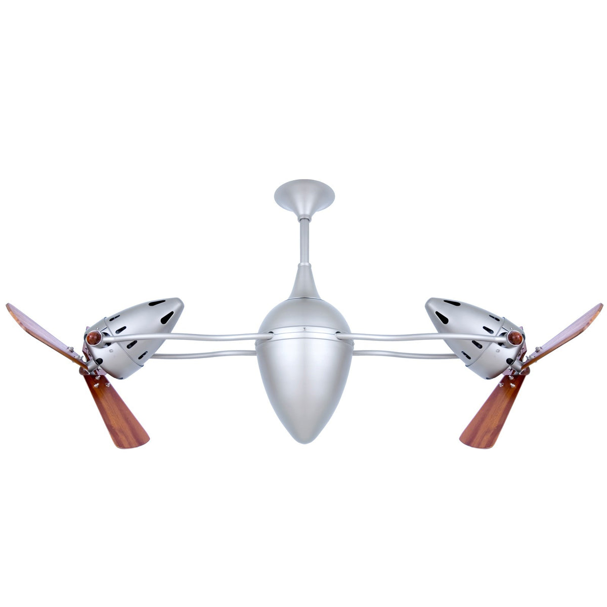Matthews Fan Company Ar Ruthiane 48in Ceiling Fan | Brushed Nickel and Mahogany Wood | Living Room & Bedroom | 48 x 12 x 12 in | Model AR-BN-WD