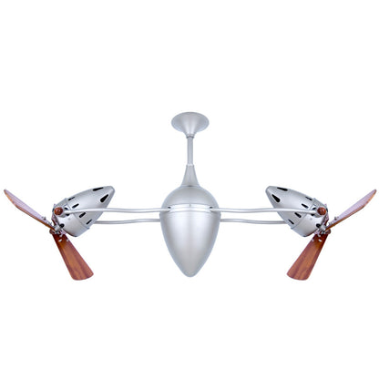 Matthews Fan Company Ar Ruthiane 48in Ceiling Fan | Brushed Nickel and Mahogany Wood | Living Room & Bedroom | 48 x 12 x 12 in | Model AR-BN-WD