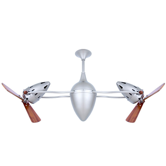 Matthews Fan Company Ar Ruthiane 48in Ceiling Fan | Brushed Nickel and Mahogany Wood | Living Room & Bedroom | 48 x 12 x 12 in | Model AR-BN-WD