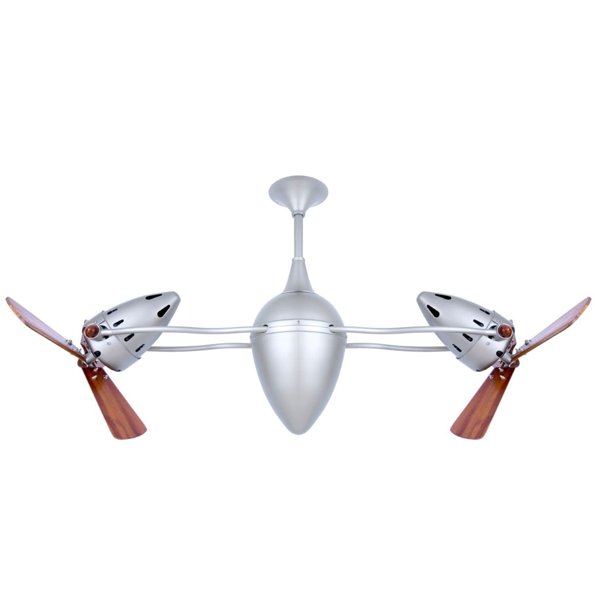 Matthews Fan Company Ar Ruthiane 48in Ceiling Fan | Brushed Nickel and Mahogany Wood | Damp Rated for Covered Patio | Model AR-BN-WD-DAMP
