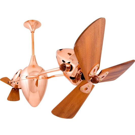 Matthews Fan Company Ar Ruthiane 48in Brushed Copper Wood Ceiling Fan | High Gauge Steel & Mahogany Blades | Living Room & Covered | Model AR-BRCP-WD