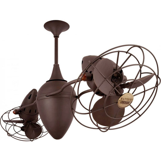 Matthews Fan Company Ar Ruthiane 48in Bronzette Metal Ceiling Fan | High Gauge Steel & Metal Blades | Living Room & Covered Patio | Model AR-BZZT-MTL