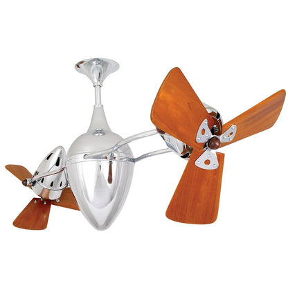 Matthews Fan Company Ar Ruthiane 48in Rotational Ceiling Fan | Chrome Steel and Mahogany Blades | Living Room & Bedroom | Model AR-CR-WD