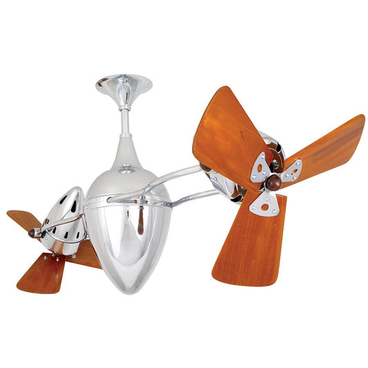 Matthews Fan Company Ar Ruthiane 48in Rotational Ceiling Fan | Chrome Steel and Mahogany Blades | Living Room & Bedroom | Model AR-CR-WD