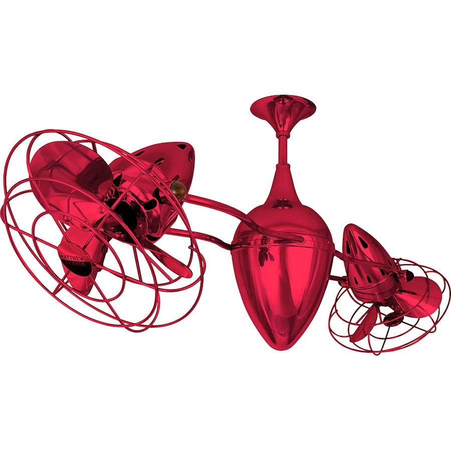 Matthews Fans Ar Ruthiane 46in Rotational Ceiling Fan | Rubi and Metal Blades | Living Room & Bedroom | 46 x 46 x 12 in | Model AR-RED-MTL