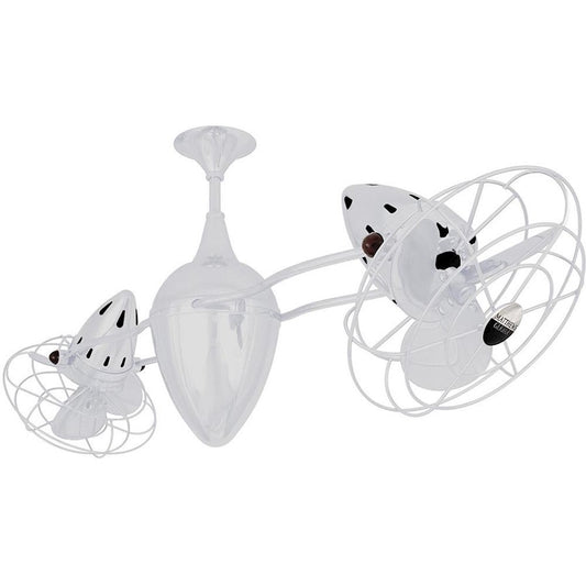 Matthews Fan Company Ar Ruthiane 48in Rotational Ceiling Fan | White Metal Blades | Indoor & Covered Patio | 46 x 12 x 12 in | Model AR-WH-MTL
