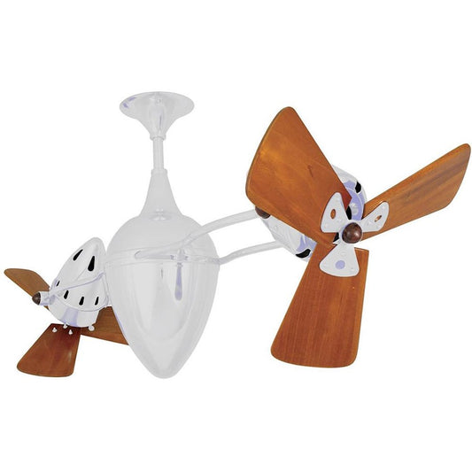 Matthews Fan Company Ar Ruthiane 48in Rotational Ceiling Fan | White Steel with Mahogany Blades | Indoor & Covered Patio | Model AR-WH-WD