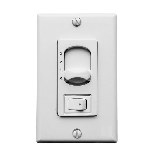 Matthews Fans Atlas 3-Wire Wall Control | White Plastic | 3-Speed & Oscillation | 6 x 6 in | Model AT-AC-WC-AQ