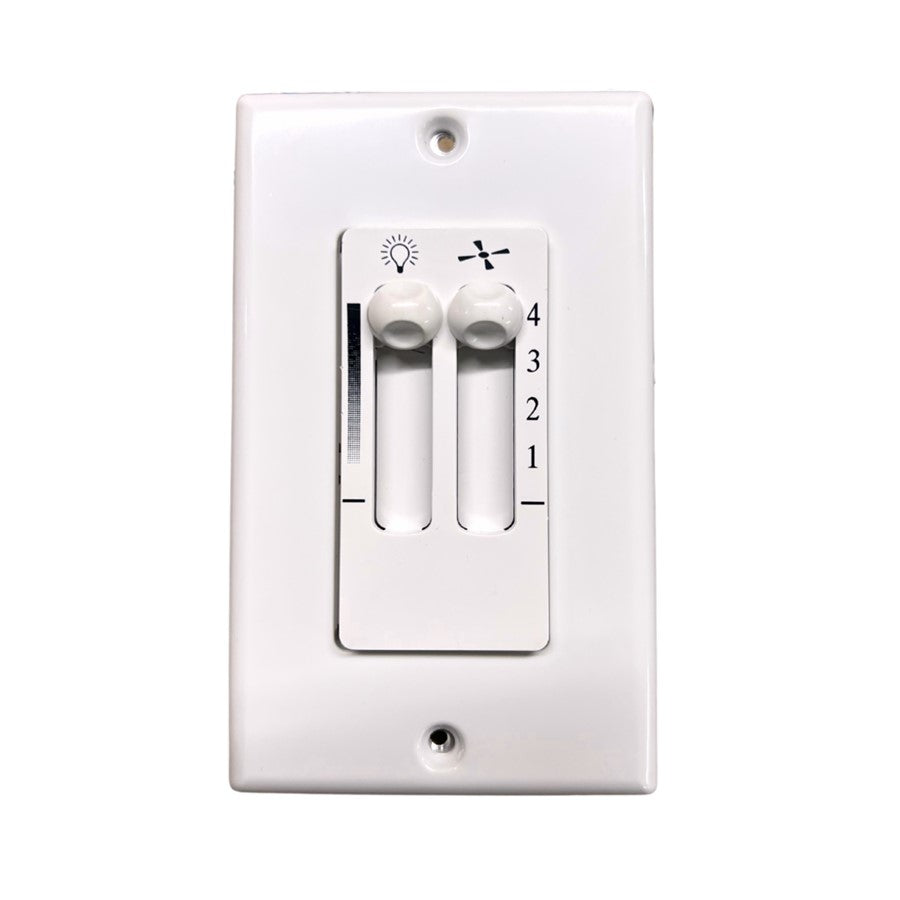 Matthews Fans Atlas 3-Wire Wall Control 4-Speed White | Contemporary Plastic | Living Room & Bedroom Fan Control | 6 x 6 x 0.5 in | Model AT-AC-WC-SS