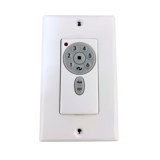 Matthews Fan Atlas Wall Control 6-Speed | Contemporary White Plastic | Bedroom & Living Room Fan Remote | 6 x 6 x 1 in | Model AT-DC-WC-AK