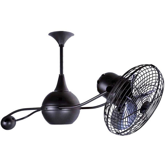 Matthews Fan Company Brisa 2000 40in Ceiling Fan | Black Metal Blades | Indoor & Covered Patio | 39in W x 7in H | Model B2K-BK-MTL