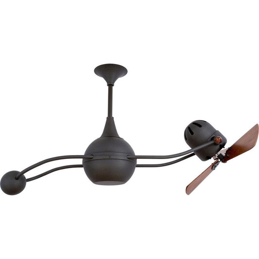 Matthews Fan Company Brisa 2000 40in Ceiling Fan | Black High Gauge Steel and Mahogany Wood | Living Room & Covered Patio | Model B2K-BK-WD