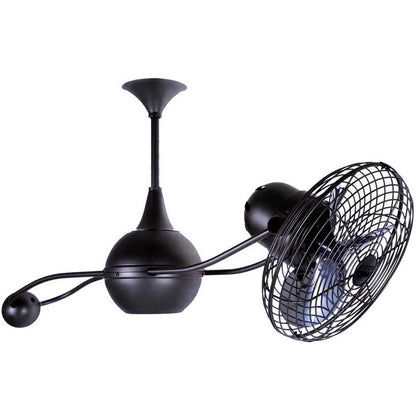Matthews Fans Brisa 2000 39in 3-Blade Rotational Ceiling Fan | Contemporary Black Nickel and Metal | Covered Patio & Living Room | Model B2K-BKN-MTL