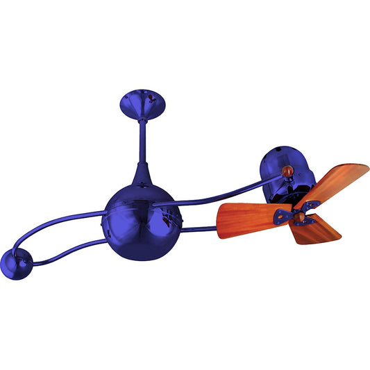 Matthews Fans Brisa 2000 40in 3-Blade Ceiling Fan | Contemporary Ametista and Mahogany Wood | Covered Patio & Sunroom | Model B2K-LTPURPLE-WD