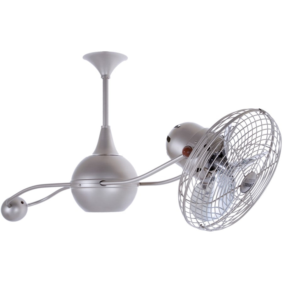 Matthews Fan Company Brisa 2000 39in Ceiling Fan | Brushed Nickel High Gauge Steel and Metal Blades | Living Room & Bedroom | Model B2K-BN-MTL