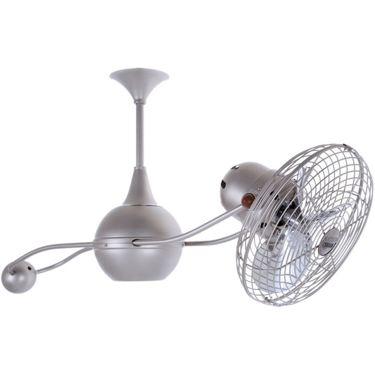 Matthews Fan Company Brisa 2000 39in Ceiling Fan | Brushed Nickel High Gauge Steel and Metal Blades | Living Room & Bedroom | Model B2K-BN-MTL