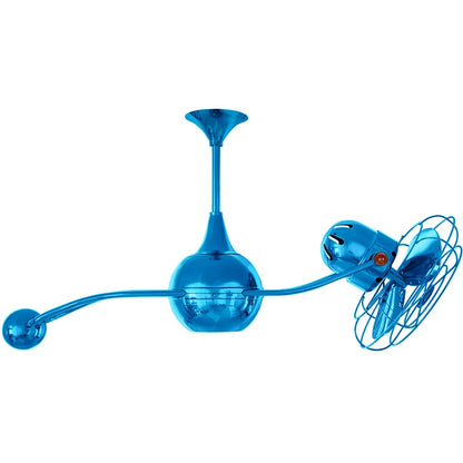 Matthews Fans Brisa 2000 39in 3-Blade Ceiling Fan | Contemporary Agua Marinha and Metal Blade | Covered Patio & Sunroom | Model B2K-LTBLUE-MTL