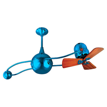 Matthews Fans Brisa 2000 40in 3-Blade Ceiling Fan | Contemporary Ametista and Mahogany Wood | Covered Patio & Sunroom | Model B2K-LTPURPLE-WD