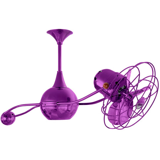 Matthews Fans Brisa 2000 39in 3-Blade Ceiling Fan | Contemporary Ametista and Metal Blade | Covered Patio & Sunroom | Model B2K-LTPURPLE-MTL