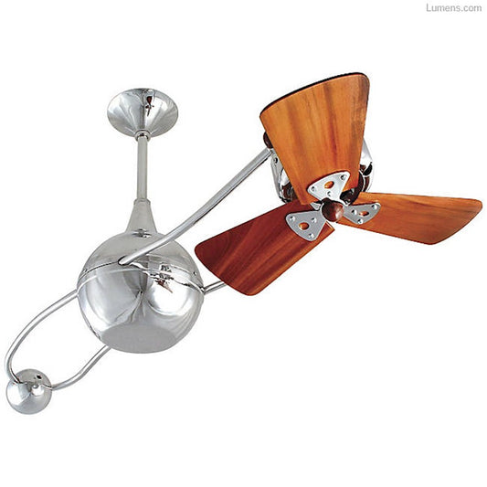 Matthews Fan Company Brisa 2000 40in Ceiling Fan | White Wood and Mahogany Blades | Indoor & Covered Patio | 40 x 7 x 7 in | Model B2K-WH-WD