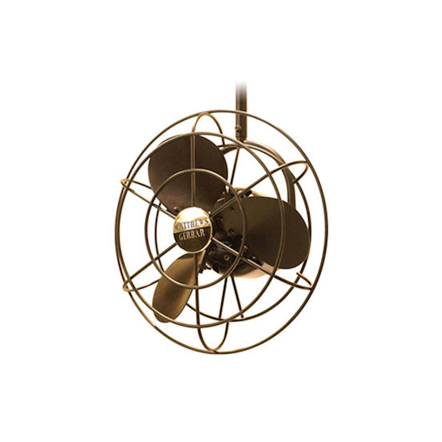 Matthews Fan Company Bianca Directional 16in Ceiling Fan | Bronzette and Metal Blade | Covered Patio & Indoor Rooms | Model BD-BZZT-MTL