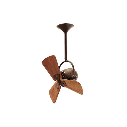 Matthews Fan Company Bianca Directional 16in Ceiling Fan | Bronzette and Mahogany Wood | Covered Patio & Indoor Rooms | Model BD-BZZT-WD