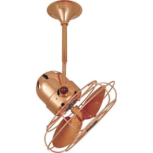 Matthews Fan Company Bianca Directional 16in Ceiling Fan | Polished Copper and Metal Blade | Covered Patio & Indoor Rooms | Model BD-CP-MTL