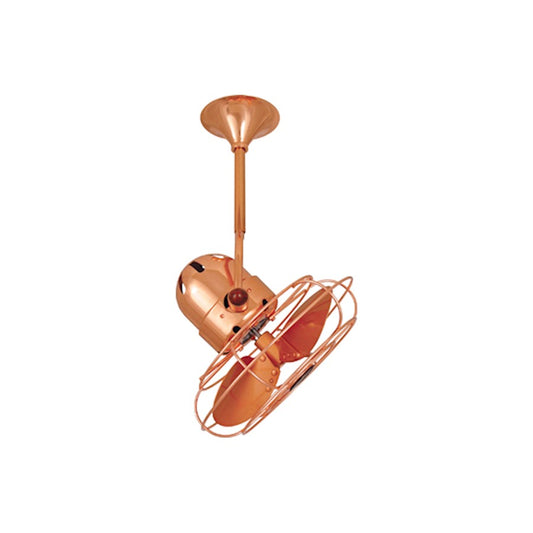 Matthews Fan Company Bianca Directional 16in Ceiling Fan | Polished Copper and Mahogany Blades | Indoor & Covered Patio | Model BD-CP-WD
