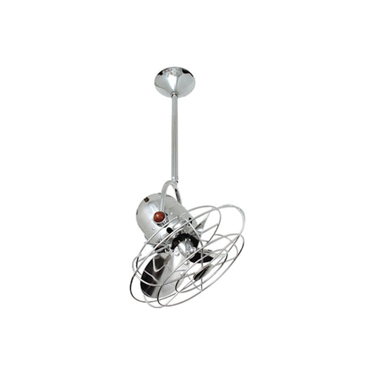 Matthews Fan Company Bianca Directional 13in Ceiling Fan | Chrome and Metal Blades | Bedroom & Living Room | 13 x 13 x 13 in | Model BD-CR-MTL