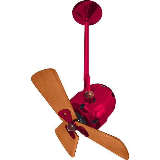 Matthews Fans Bianca Direcional 16in 3-Blade Ceiling Fan | Contemporary Rubi and Mahogany | Bedroom & Covered Patio | 16 x 16 in | Model BD-RED-WD