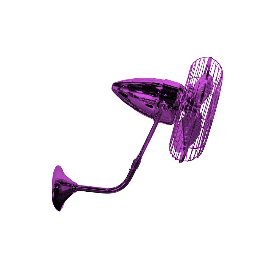 Matthews Fans Bruna Parede 19in Directional Wall Fan | Contemporary Ametista Metal | Bedroom & Living Room Airflow | Model BP-LTPURPLE-MTL