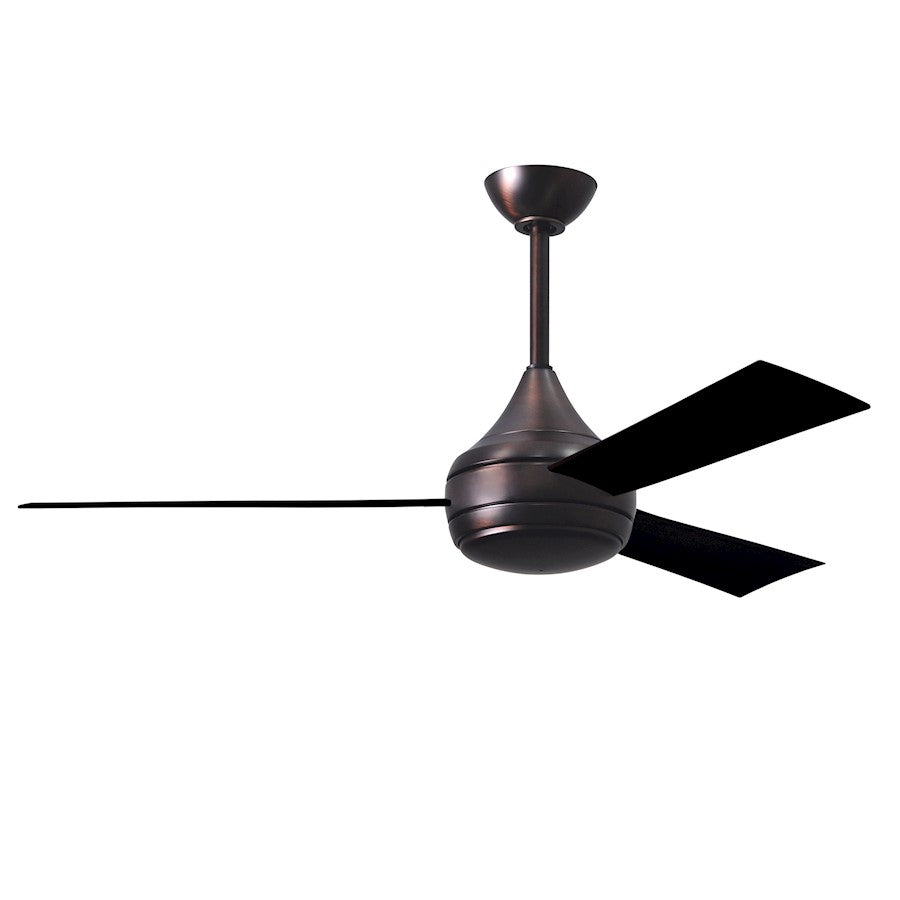 Matthews Fans Donaire 52in 1-Light Ceiling Fan | Brushed Bronze and Matte Black ABS Blades | Coastal Wet Locations | 52 x 52 x 9 in | Model DA-BB-BK