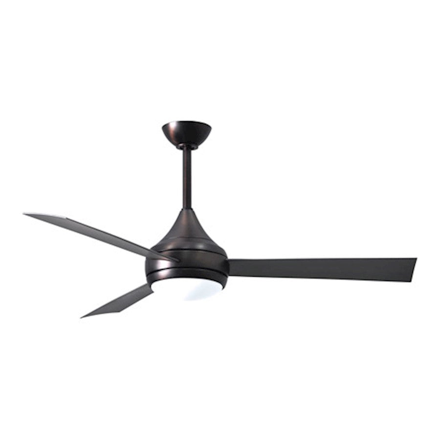 Matthews Fans Donaire 52in 1-Light LED Ceiling Fan | Contemporary Gloss White and Barnwood ABS Blades | Covered Patio & Sunroom | Model DA-WH-BW