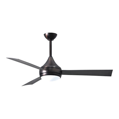 Matthews Fans Donaire 52in 1-Light LED Ceiling Fan | Contemporary Gloss White and Barnwood ABS Blades | Covered Patio & Sunroom | Model DA-WH-BW
