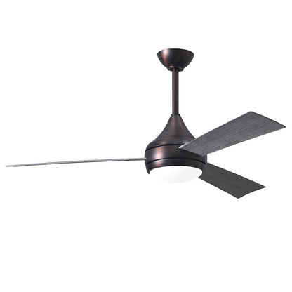 Matthews Fans Donaire 52in 1-Light LED Ceiling Fan | Contemporary Gloss White and Barnwood ABS Blades | Covered Patio & Sunroom | Model DA-WH-BW
