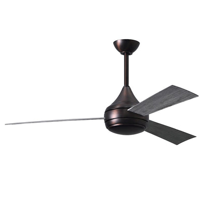 Matthews Fans Donaire 52in 1-Light LED Ceiling Fan | Contemporary Gloss White and Barnwood ABS Blades | Covered Patio & Sunroom | Model DA-WH-BW