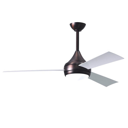 Matthews Fans Donaire 52in 1-Light LED Ceiling Fan | Contemporary Gloss White and Barnwood ABS Blades | Covered Patio & Sunroom | Model DA-WH-BW