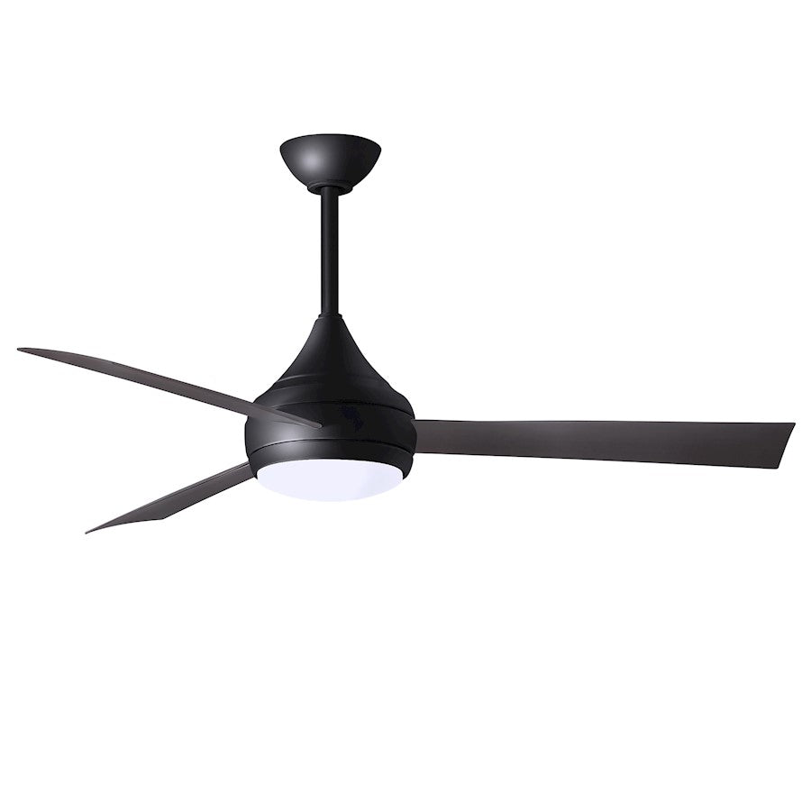 Matthews Fans Donaire 52in 1-Light Ceiling Fan | Contemporary Matte Black and Brushed Bronze ABS Blades | Coastal Wet Location | Model DA-BK-BB
