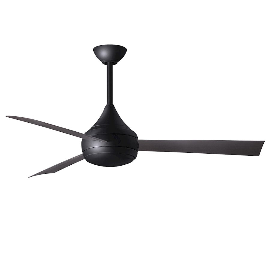 Matthews Fans Donaire 52in 1-Light Ceiling Fan | Contemporary Matte Black and Brushed Bronze ABS Blades | Coastal Wet Location | Model DA-BK-BB