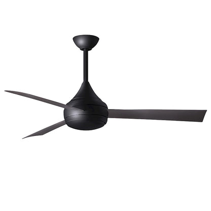 Matthews Fans Donaire 52in 1-Light Ceiling Fan | Contemporary Matte Black and Brushed Bronze ABS Blades | Coastal Wet Location | Model DA-BK-BB
