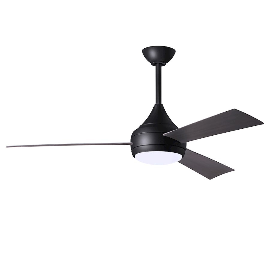 Matthews Fans Donaire 52in 1-Light Ceiling Fan | Contemporary Matte Black and Brushed Bronze ABS Blades | Coastal Wet Location | Model DA-BK-BB