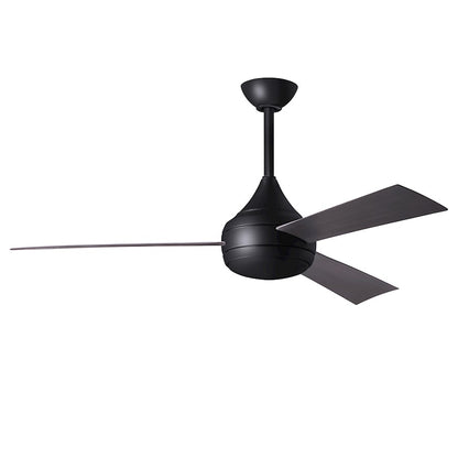 Matthews Fans Donaire 52in 1-Light Ceiling Fan | Contemporary Matte Black and Brushed Bronze ABS Blades | Coastal Wet Location | Model DA-BK-BB